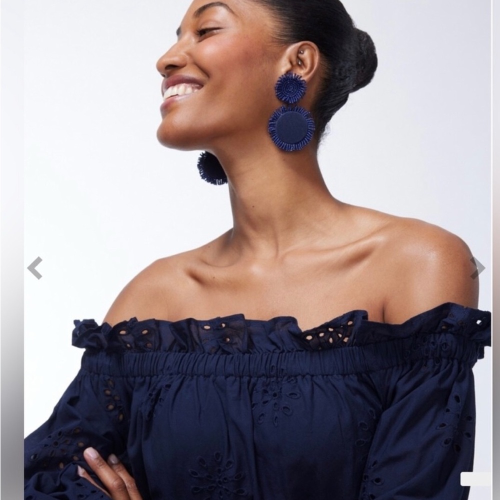 Chico's Navy Off-Shoulder Dress